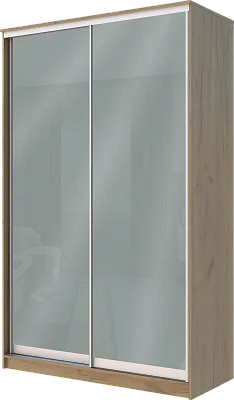 картинка 2-х дверный шкаф купе с цветной пленкой Средне-Серый №074 2200 1500 620 от магазина КУПИ КУПЕ